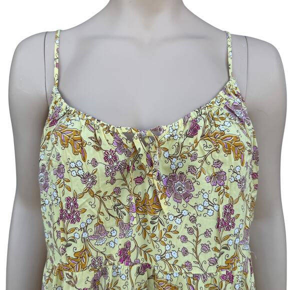 Old Navy XL Yellow Floral Cami Mini Dress Tie Front NWT - Picture 2 of 6